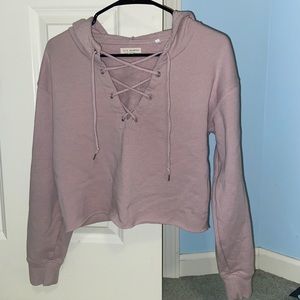 LA hearts light violet cropped sweatshirt